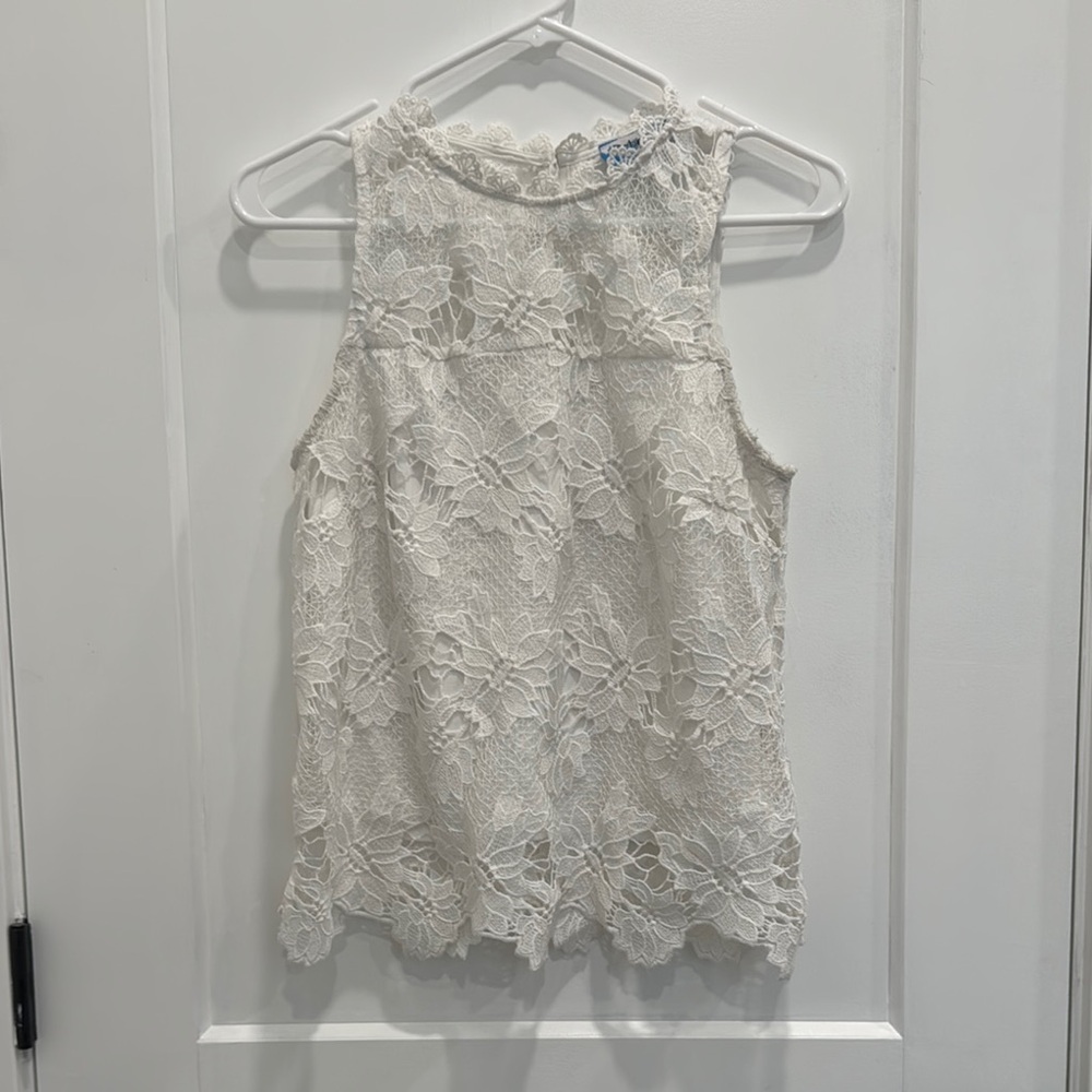 White Lace Sleeveless Top